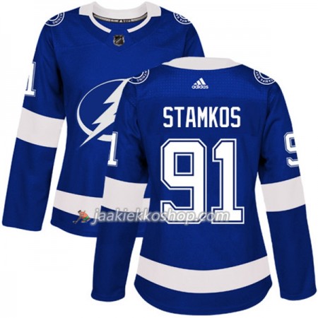 Nainen NHL Tampa Bay Lightning Pelipaita Steven Stamkos 91 Adidas 2017-2018 Sininen Authentic